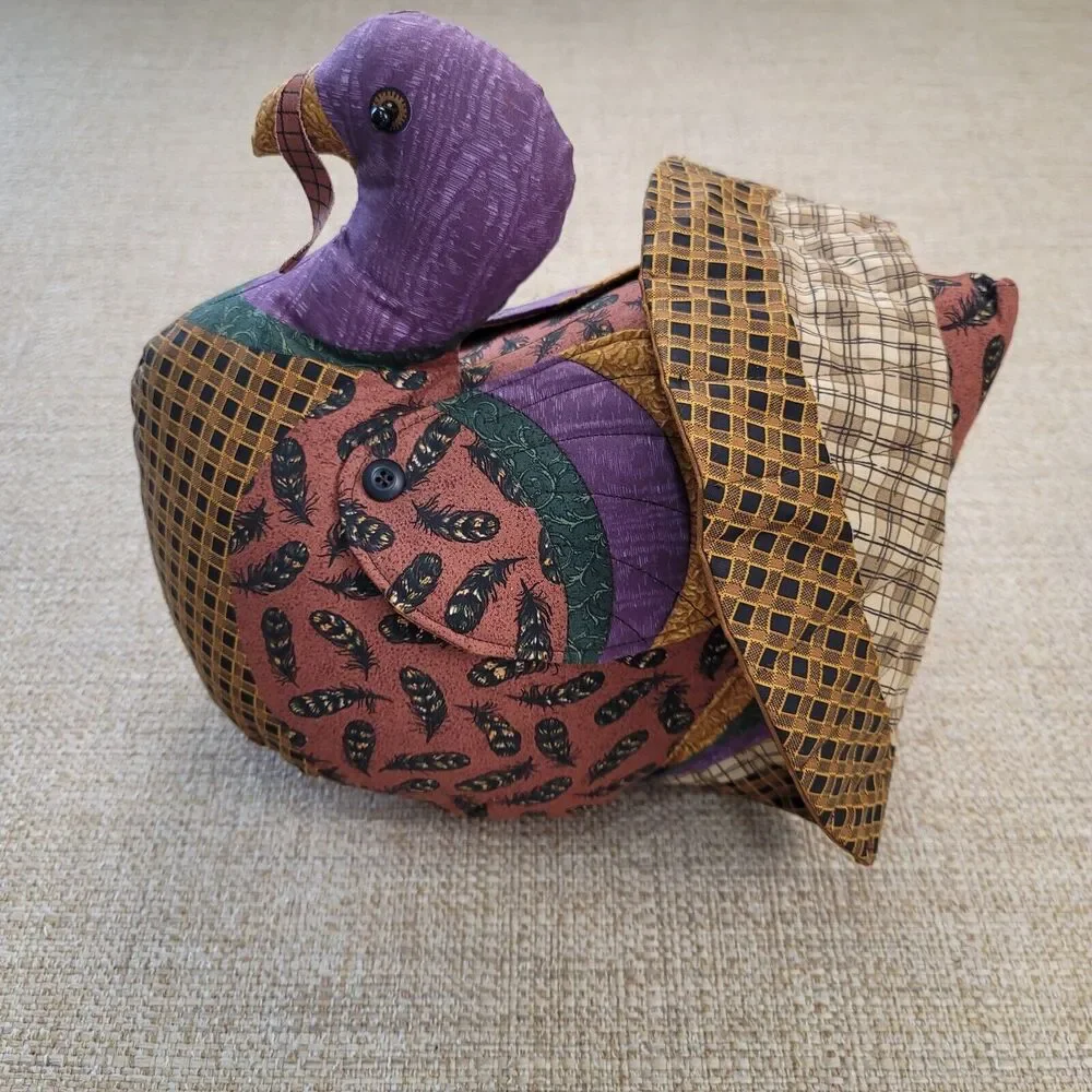 Stuffed Fabric Turkey Centerpiece Thanksgiving Fall Autumn Decor Farmhouse Plush